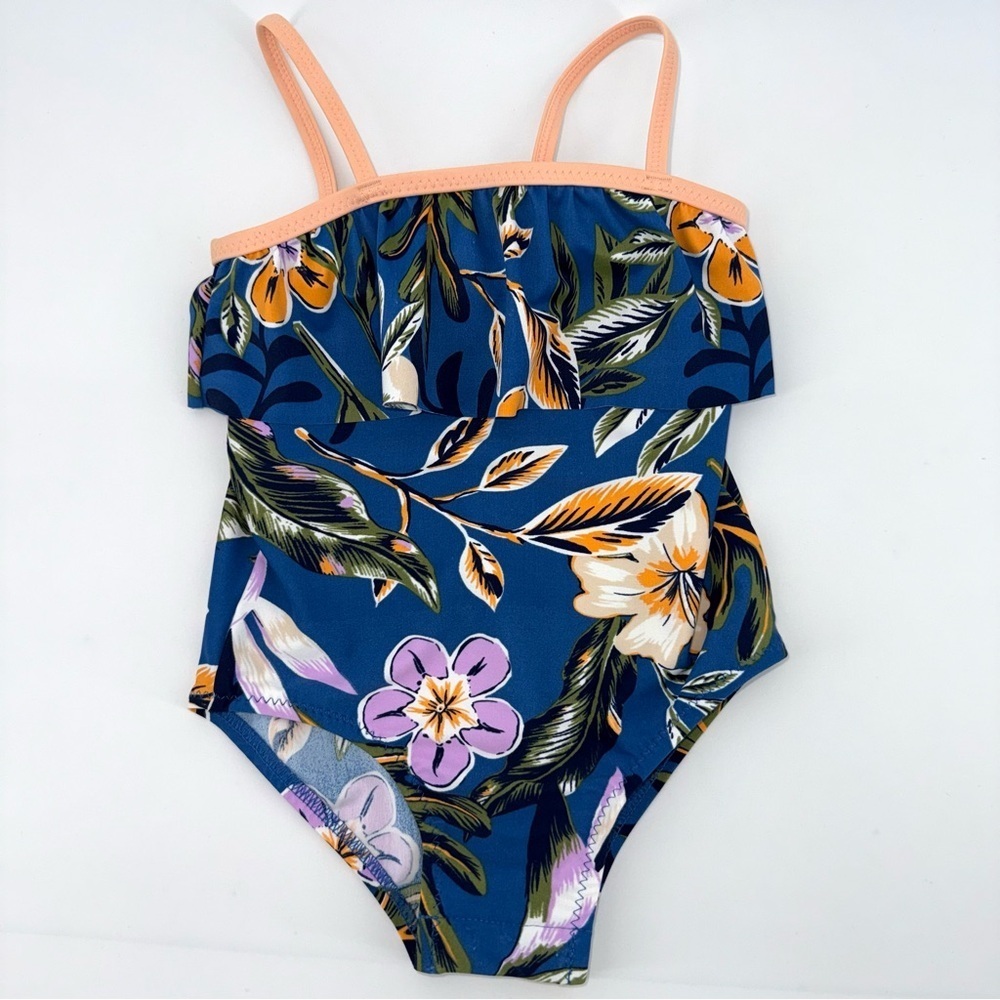 OshKosh B'gosh Blue Tropical Floral Baby Swimsuit One Piece